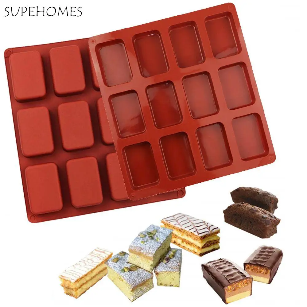 

Kitchen Bakeware Bread Pan For Kitchen Baking 12 Cavity Baking Mold Silicone Brownie Pan Cake Moulds Mousse Making Mould