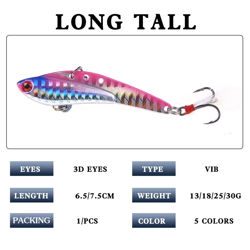 13g/18g/25g/30g Fishing Jig Spoon Lures VIB Metal Blade Baits Fishing Spoon Crankbaits for Trout Bass Salmon Lure - Image 3