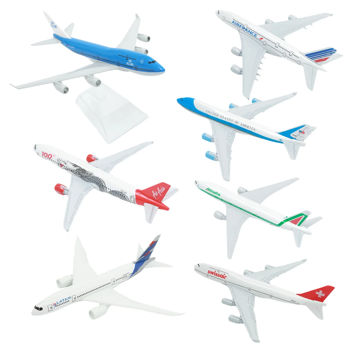 Scale 1:400 Metal Aircraft Replica A320 A330 A380 B747 B777 B787 Aviation Model Diecast Airplane Miniature Decorative Gift Toy