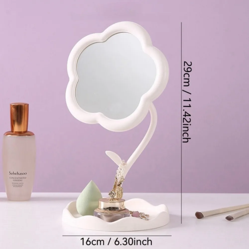 1pc Charming Sunflower Makeup Mirror with Storage Tray - 360° Swivelling,Adjustable Vanity Mirror Perfect for Bedroom Decoration