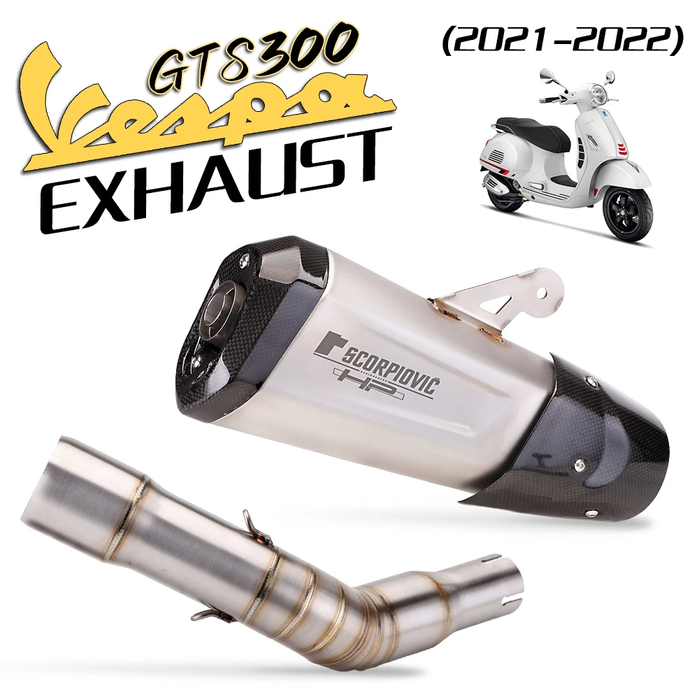 

GTS super 300 Exhaust Muffler For Vespa Super300 GTS300 Motorcycle Performance Muffler Exhaust Pipe GTS300 2021