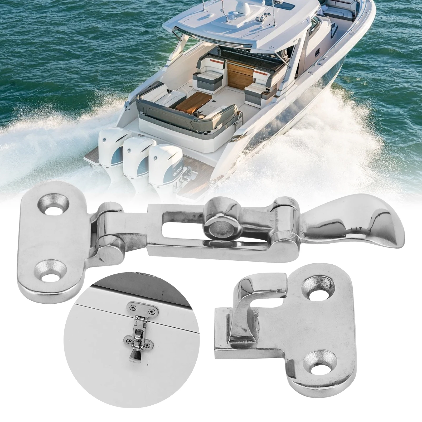 316 Stainless steel Toggle Clamp Latch Catch Anti Rattle Hasp Boat Swivel Eye Locking Hasp latch Marine Hardware Accessories
