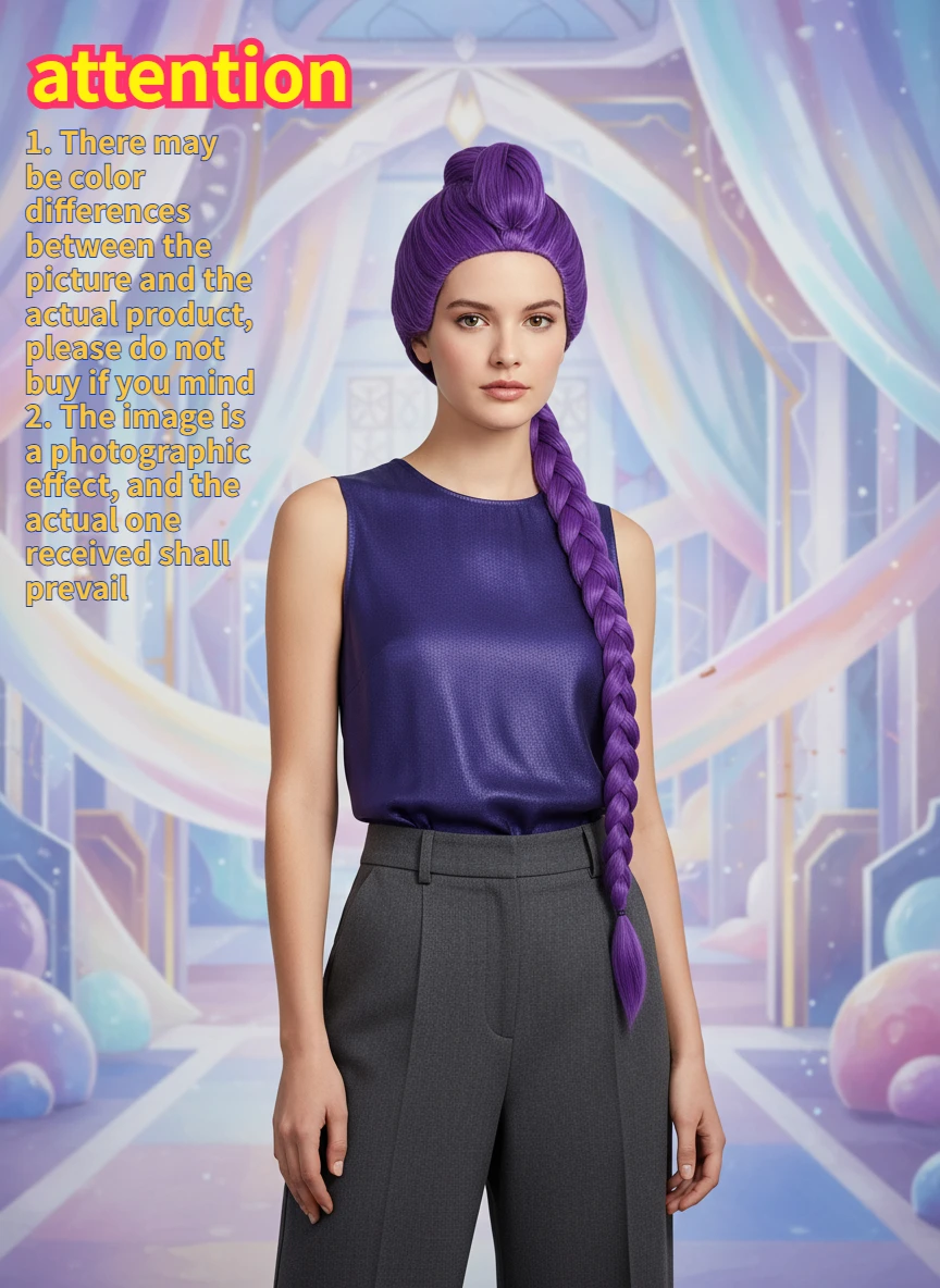 

Soft Synthetic Kids Cosplay Wig - Female Demon Hunter Anime Rumi Mira Zoe Party Accessory Prop