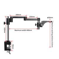 Rotatable Folding Bracket Articulating Holder Stand Universal 76/50MM Focus Arm for Stereo Trinocular Microscope Digital Camera