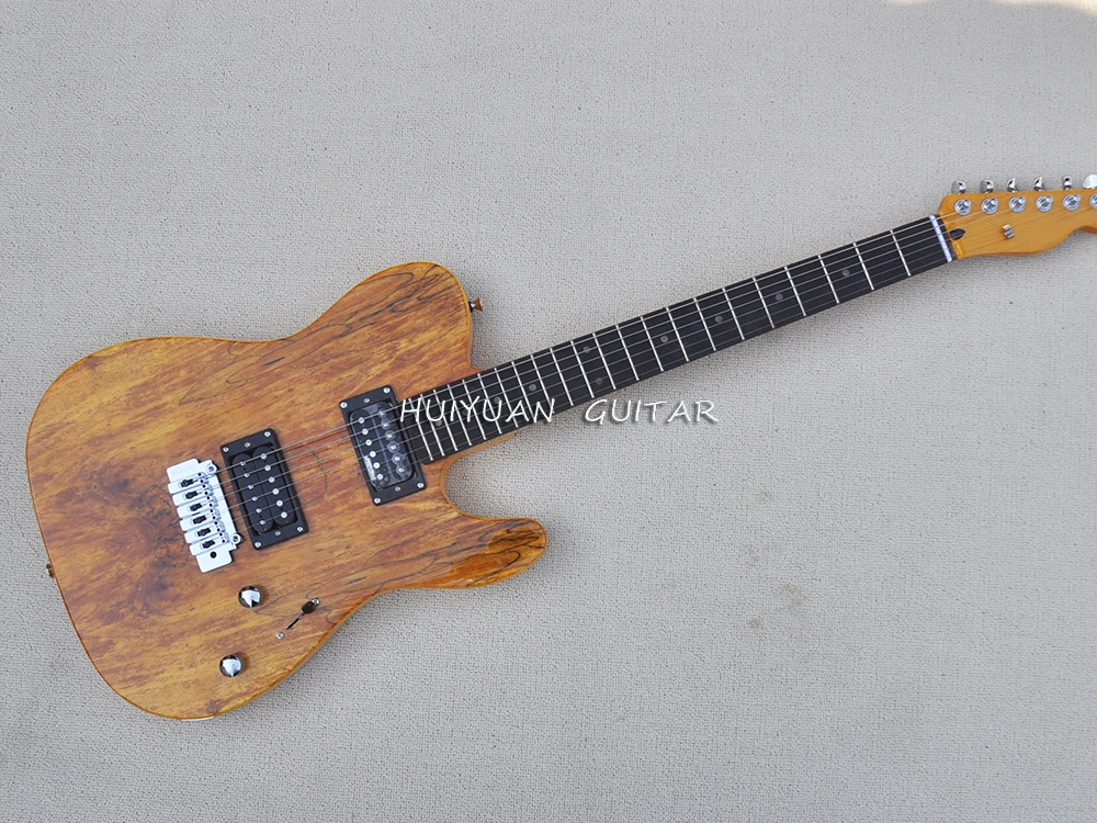

6 Strings Natural Wood Color Electric Guitar with Humbuckers Pickups,Rosewood Fretboard,Can be Customized