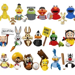 Disney Mini Anime Action Assemble Toys, figuras, bloques de construcción, juguete de dibujos animados, ratón, pato, Lobo, conejo, cerdo, ladrillos, regalo para niños