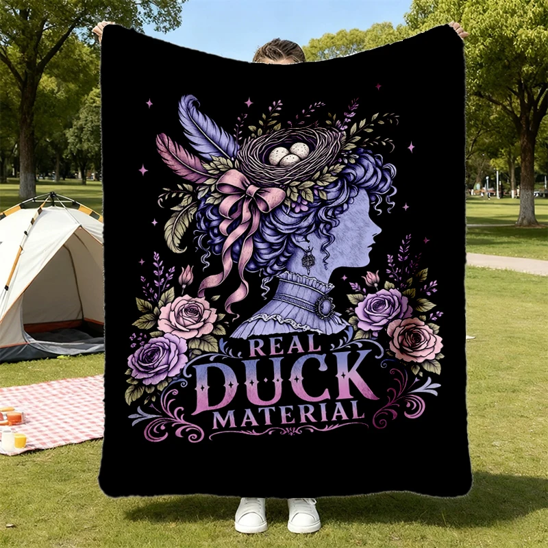 Real Duck Material Flannel Blanket, Emma M Lion Reader Flannel Blanket, Unselected Journals Flannel Blanket