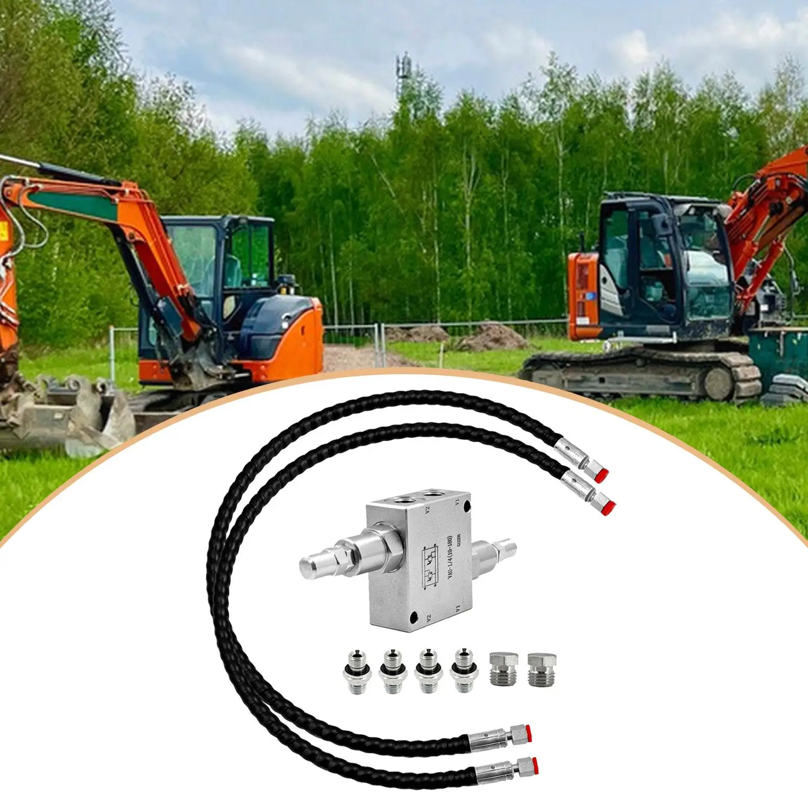 

Комплект буферных клапанов для мини-экскаваторов, оборудование, обслуживание, универсальный, ремонтный, гидравлический роторный буферный клапан 1/4 дюйма
