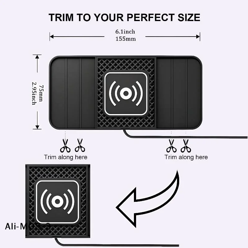 【S】20W Car Wireless Charger Car Charging Pad Anti-slip Mat Modification Accessories Fast Charging Dual Slot Design
