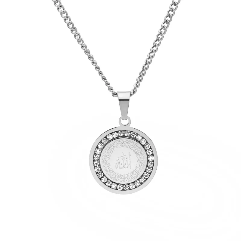 Runde Marke Kristalle Pullover Kette Titan Stahl Männer Frauen Personalisierte Mode Lange Halsketten Schmuck – Detail 5
