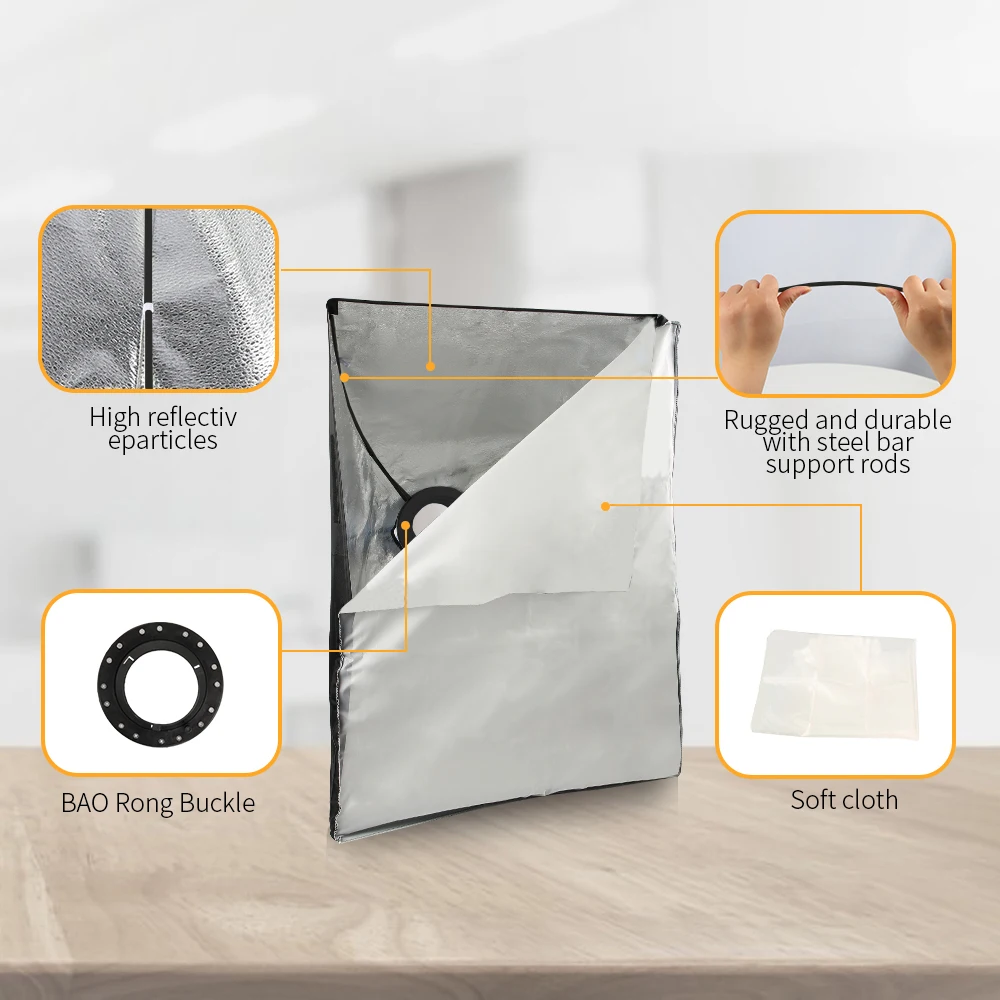 SH New Bowens 60X90 Foldable SoftBox Speedlite Flash Softbox for S-type Bracket Fit  Elinchrom Mount Film-Making Video Shoo