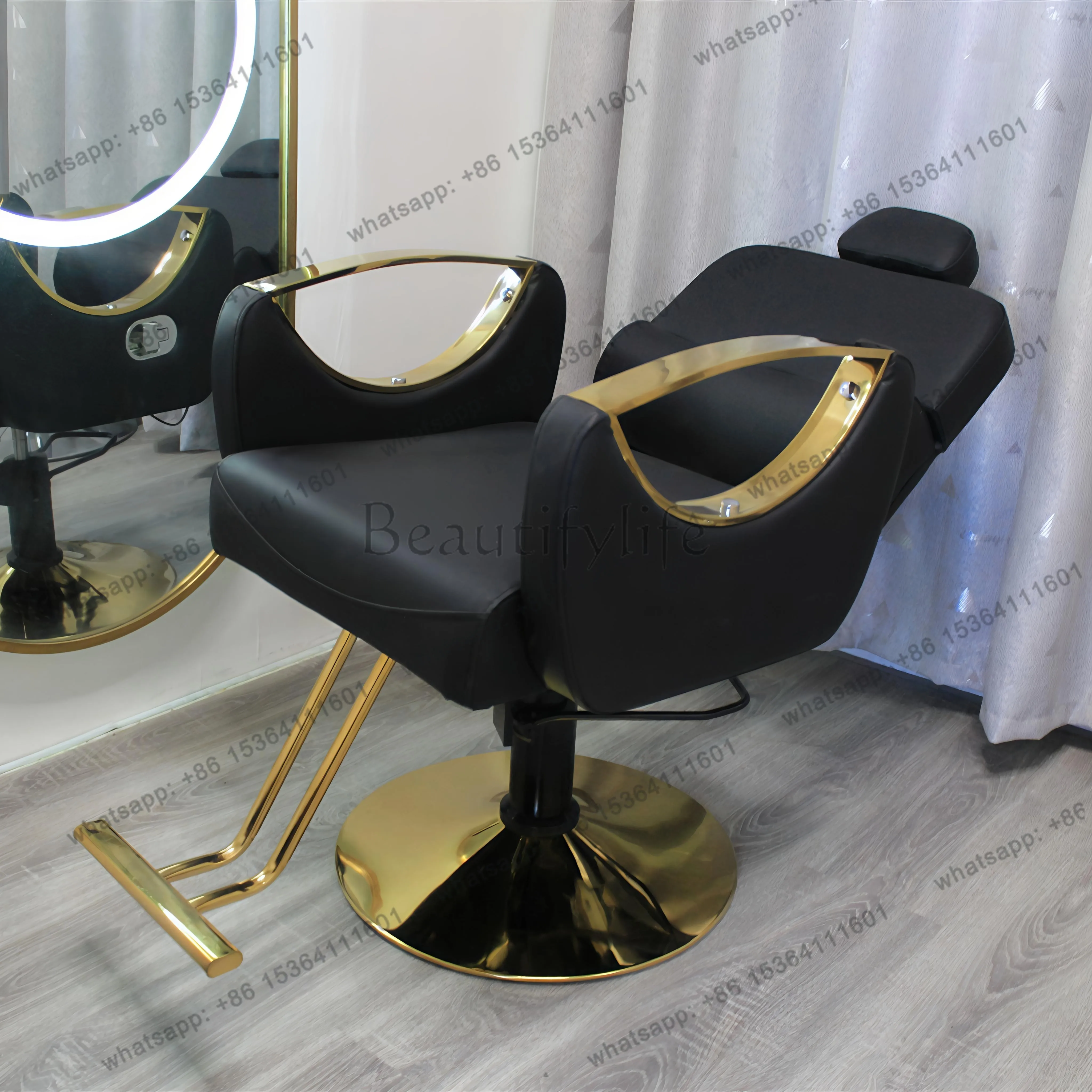 Hair salon chair lift rotating barber shop hair salon special seat hair cutting