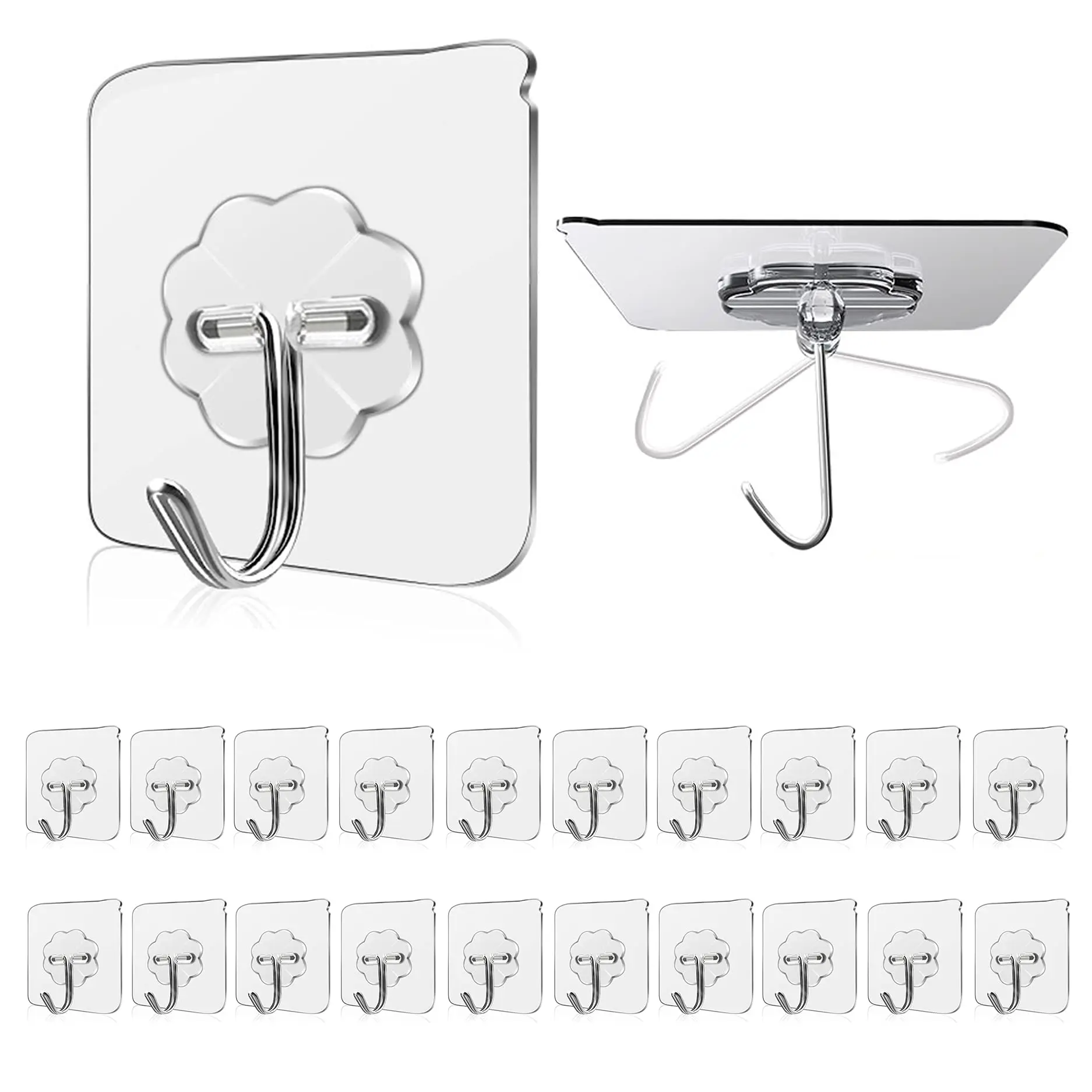Ganci da parete impermeabili e resistenti all'olio, ganci adesivi per cucina, bagno, porta della doccia, porta da appendere alla parete esterna autoadesiva