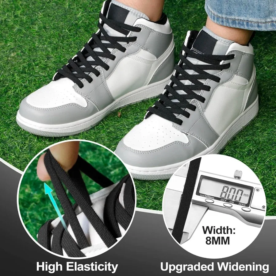أربطة أحذية مرنة مسطحة: قابلة للتمدد للأحذية الرياضية 2 ص
