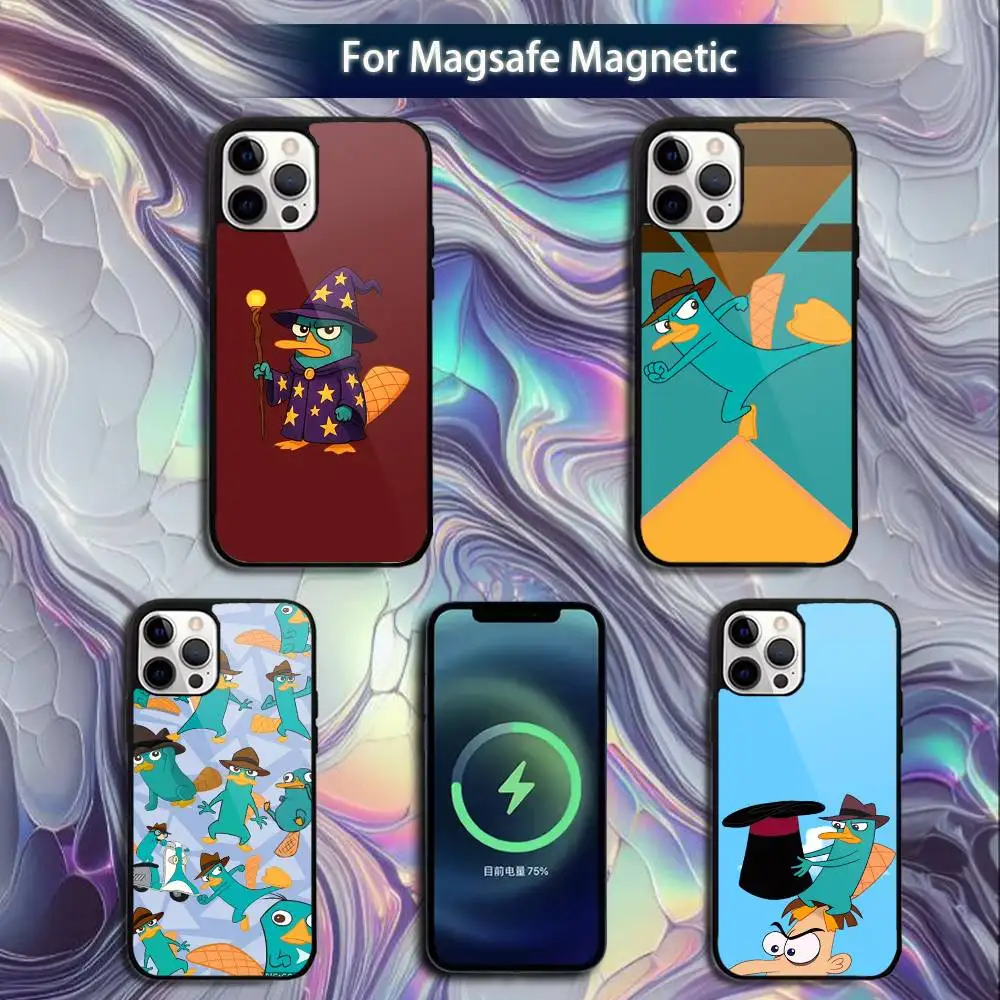 

Cute P-Perrys The P-Platypus Phone Case For iPhone 16e,16,15,14,13,12,11,Plus,Pro,Max,Mini Magsafe Magnetic Wireless Charging