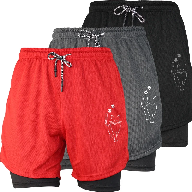 

Мужские узкие шорты на подкладке с принтом и несколькими карманами в повседневном стиле, спортивные повседневные пляжные шорты для фитнеса и тренировок