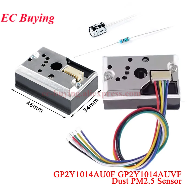 1Pc-3Pcs GP2Y1014AU0F PM2.5 Compact Optical Dust Sensor Compatible GP2Y1010AU0F GP2Y1010AUOF Smoke Particle Sensor GP2Y1014AUVF