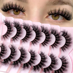 New 7 Pairs Eyelashes Makeup Soft Fluffy 3D Mink False Eyelashes Thick HandMade Volume Mink Lashes Faux Cils Natural Fake Lashes