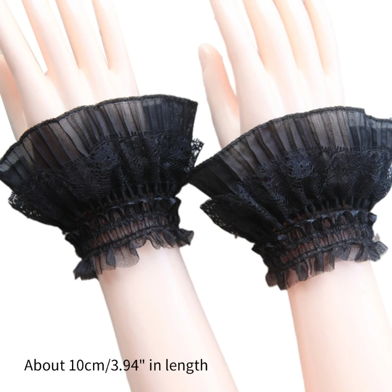 Lovley Fake Sleeves Layered Lace Cuff Stretch Bracelet False Sleeves Wrist Cuffs