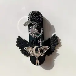 Original Handmade Windproof Lighter Cigarette Box, Micro Gothic Style, Dark Angel, Di Lei Style