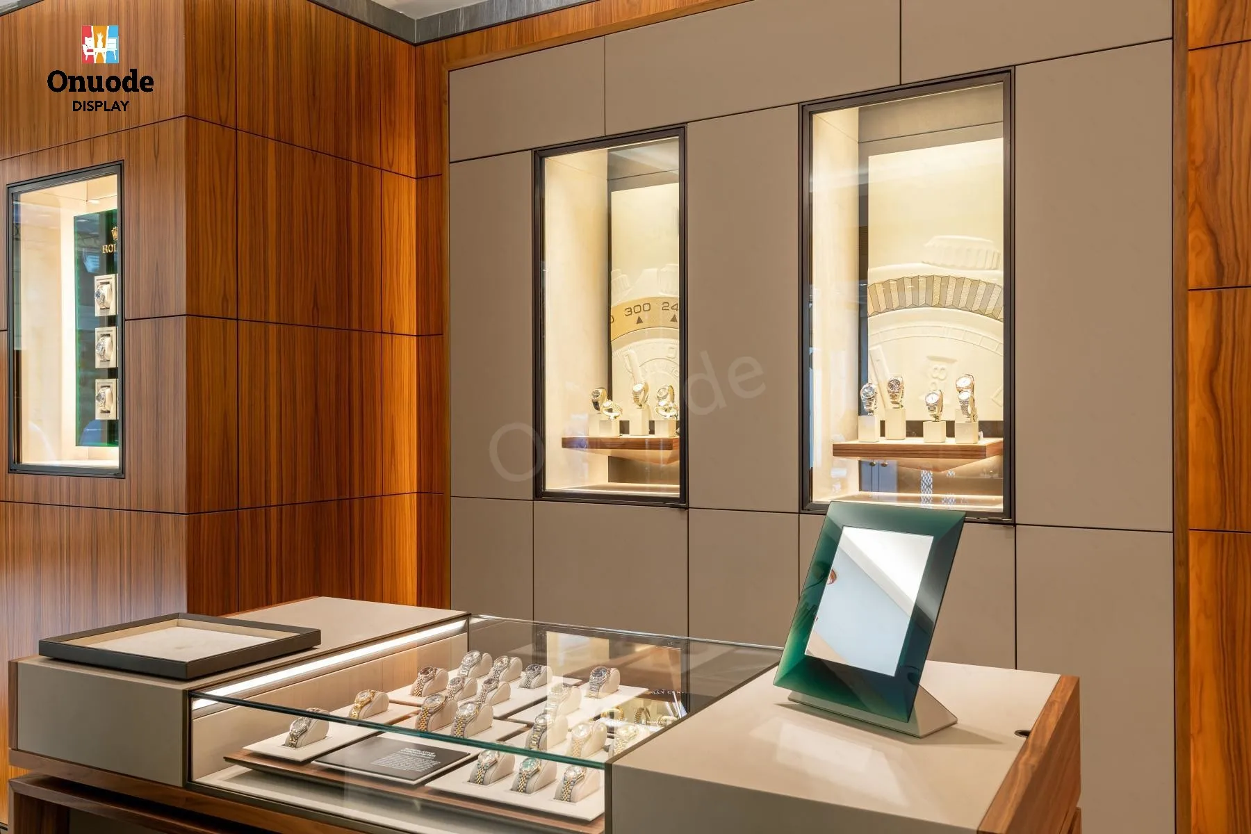 Desain dan Display Showcase Toko Jam Tangan Custom.Custom Set Lengkap Furnitur untuk Toko Merek Ritel Kelas Atas & Furnitur showcase