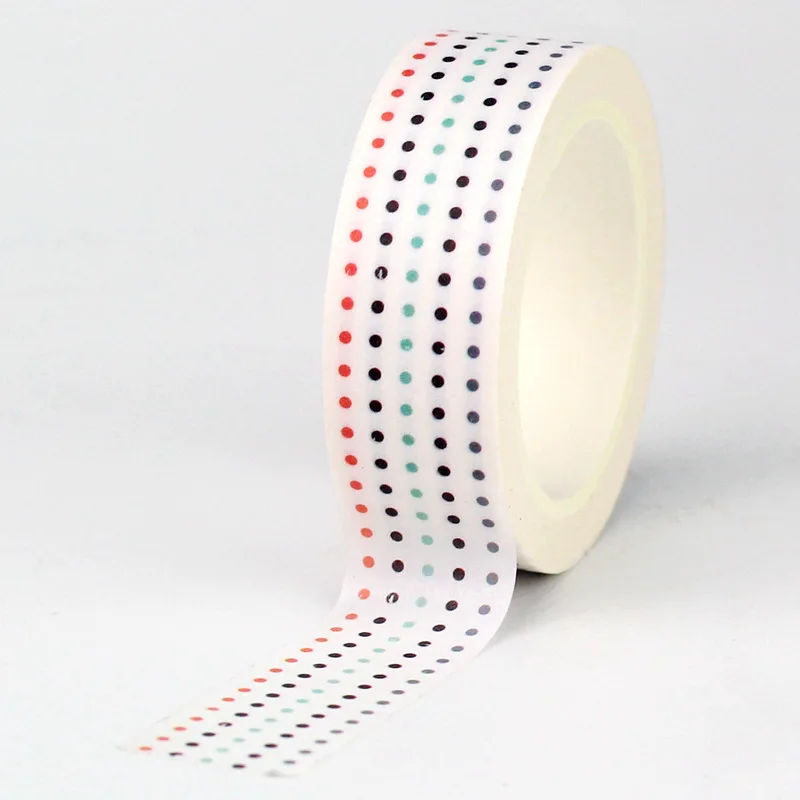 Wholesale 10PCS./Lot Decorative Dots Paper Washi Tape for Scrapbooking Diary Adhesive Stickers Masking Tape Cute Papeleria