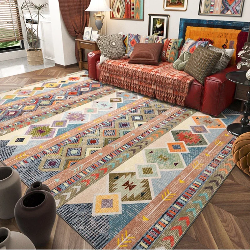 

Carpet for Living Room Retro Bohemian Floral Abstract Large Area Rug Home Decoration Pastoral Ethnic Style Bedroom Mat ковер