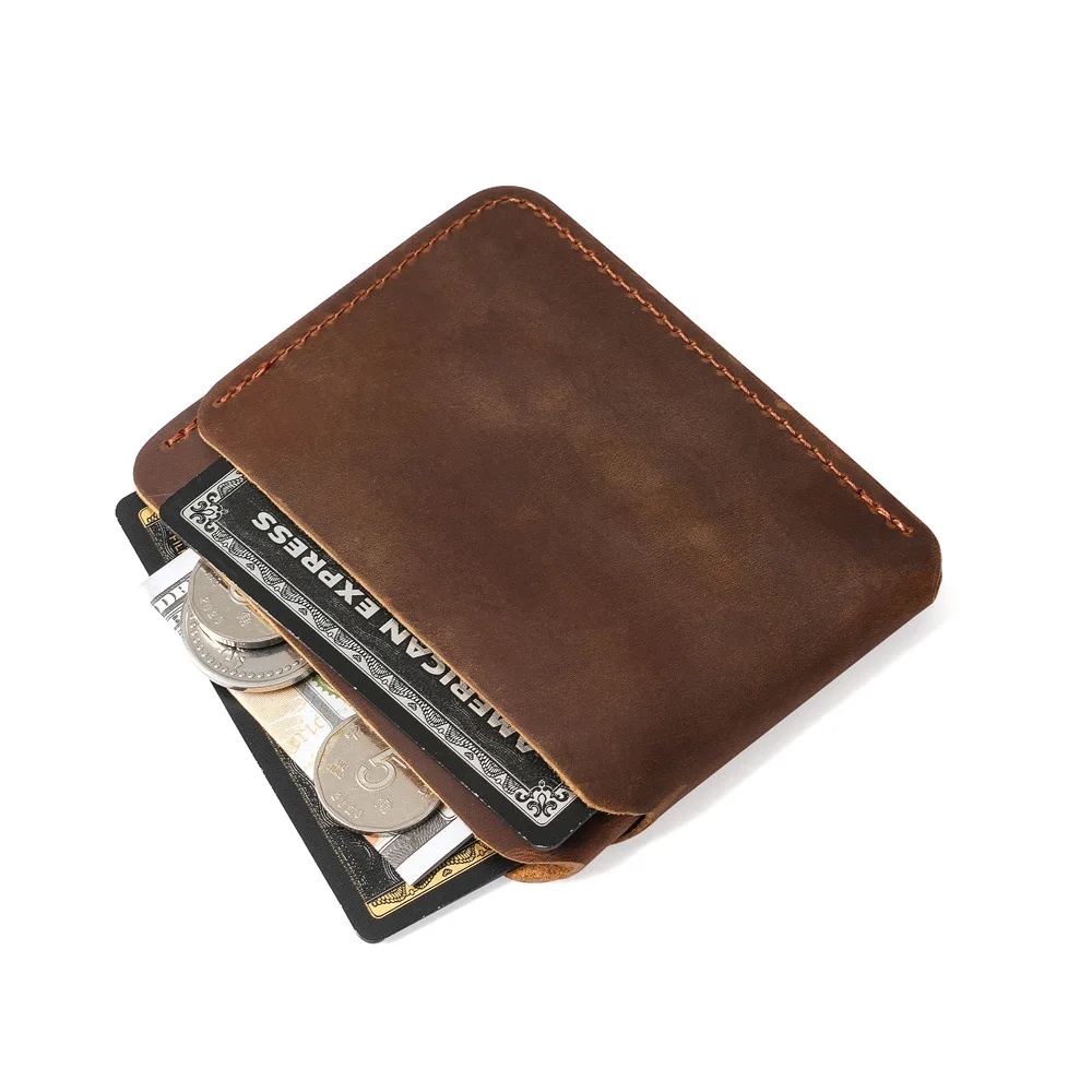 

1154 Unisex Crazy Horse Leather Retro Casual Cowhide Wallet, Lightweight and Portable Wallet, Real Pickup Clip