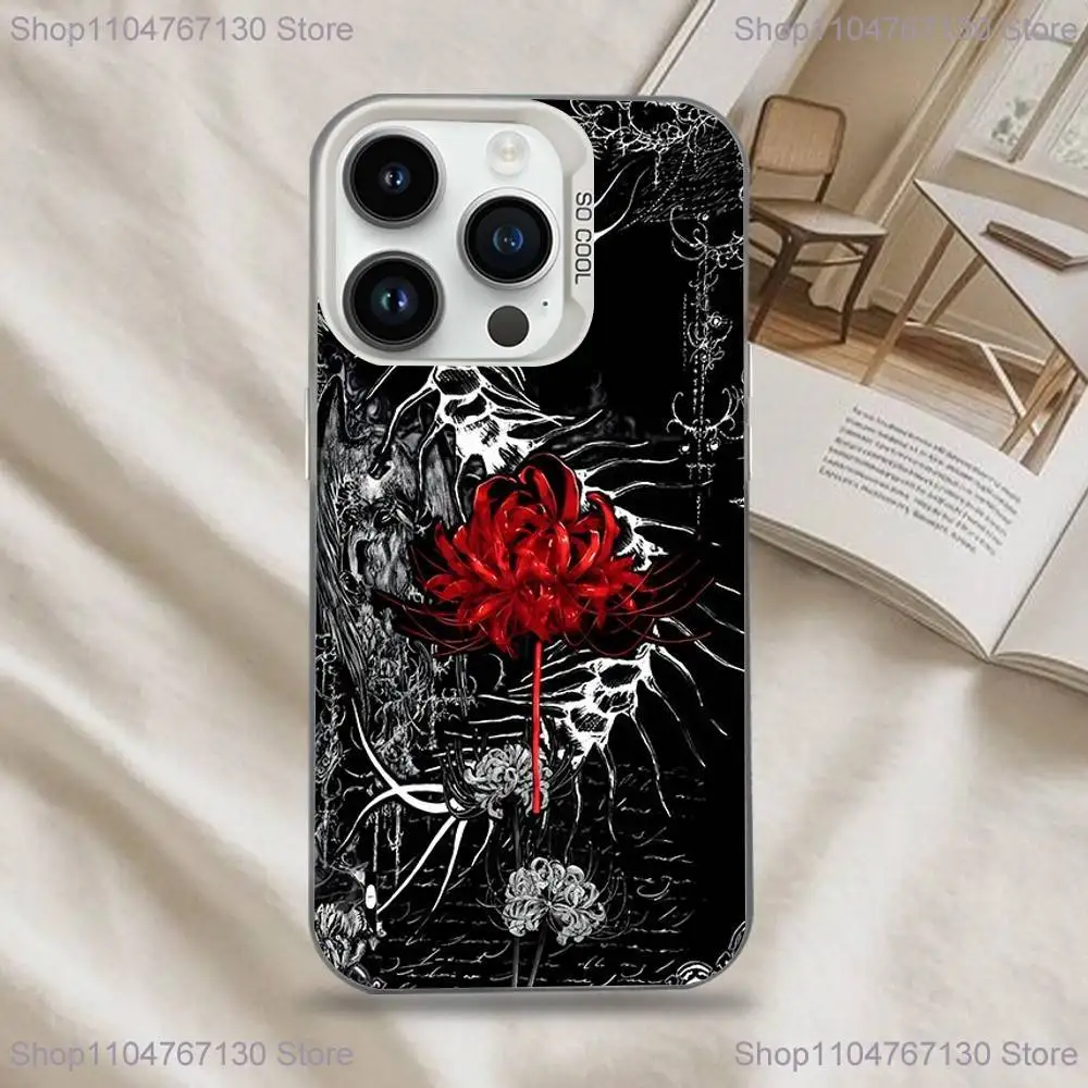 Funda de teléfono Red Spider Lily Flower of Hell para iPhone 17,16,15,14,13,12,11, Mini,Pro,SE,MAX, funda blanca mate a prueba de golpes