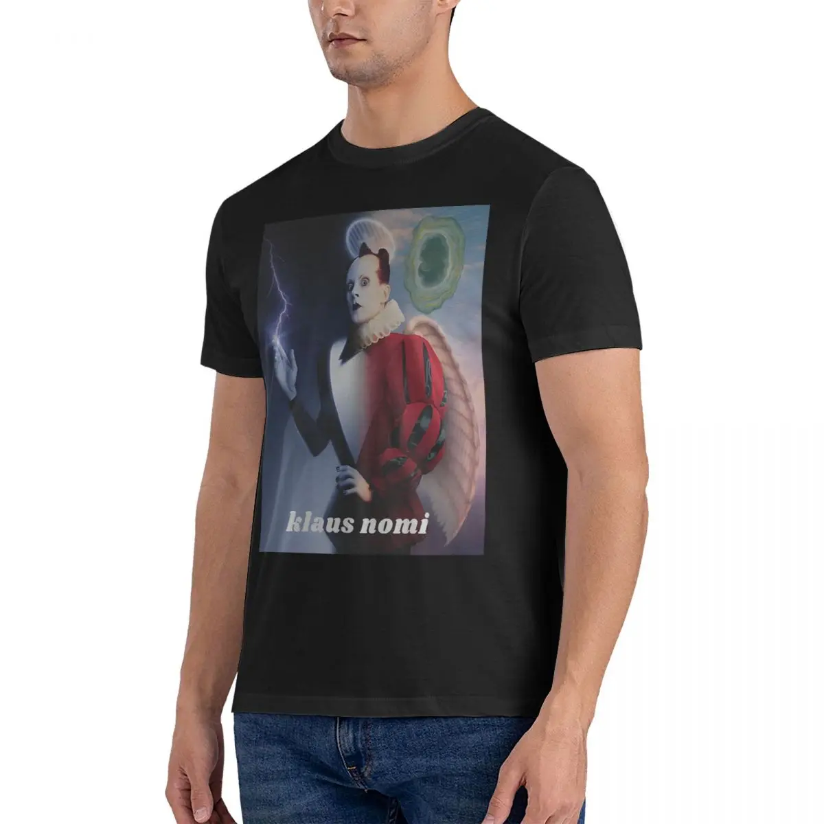 Humorous Singing T-Shirts for Men Crew Neck 100% Cotton T Shirts K-Klaus Nomi Short Sleeve Tees Adult Tops