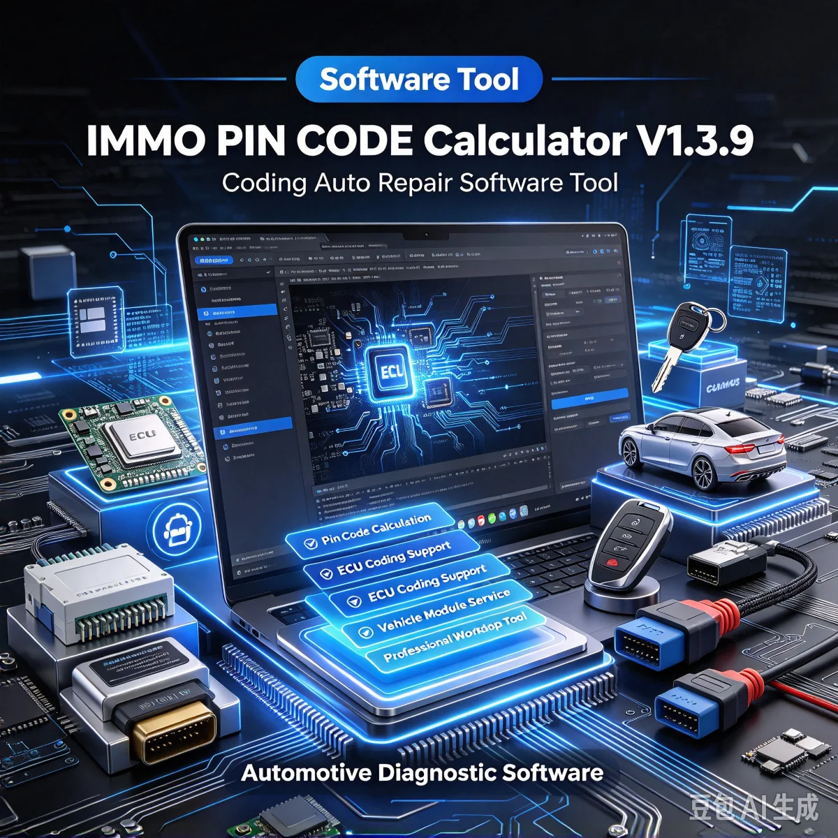 IMMO PIN CODE Calculator V1.3.9 Coding Auto Repair Software Tool for Decoding PSA ECU Keys by Dum