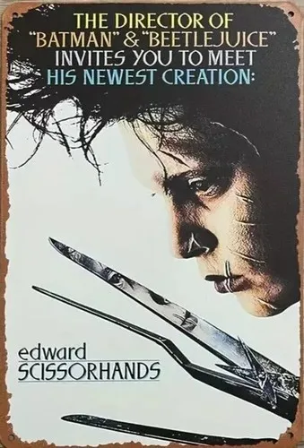 Edward Scissorhands Vintage Novelty ; Metal Sign NEW!