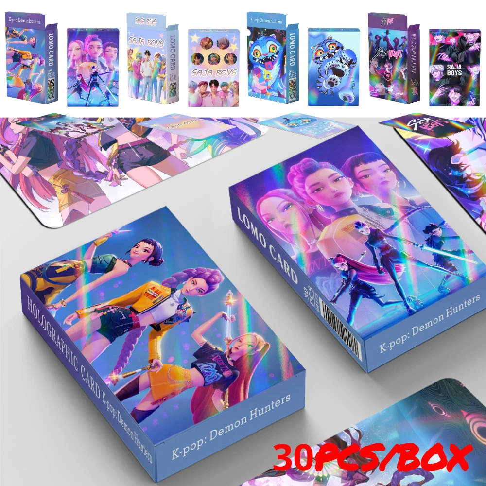 30 قطعة شيطان الصيادين Huntrix Derpy Photocards أنيمي مجموعات قابلة للجمع لمحبي K-POP Merch/بطاقات التداول جمع بطاقات الهدايا #1