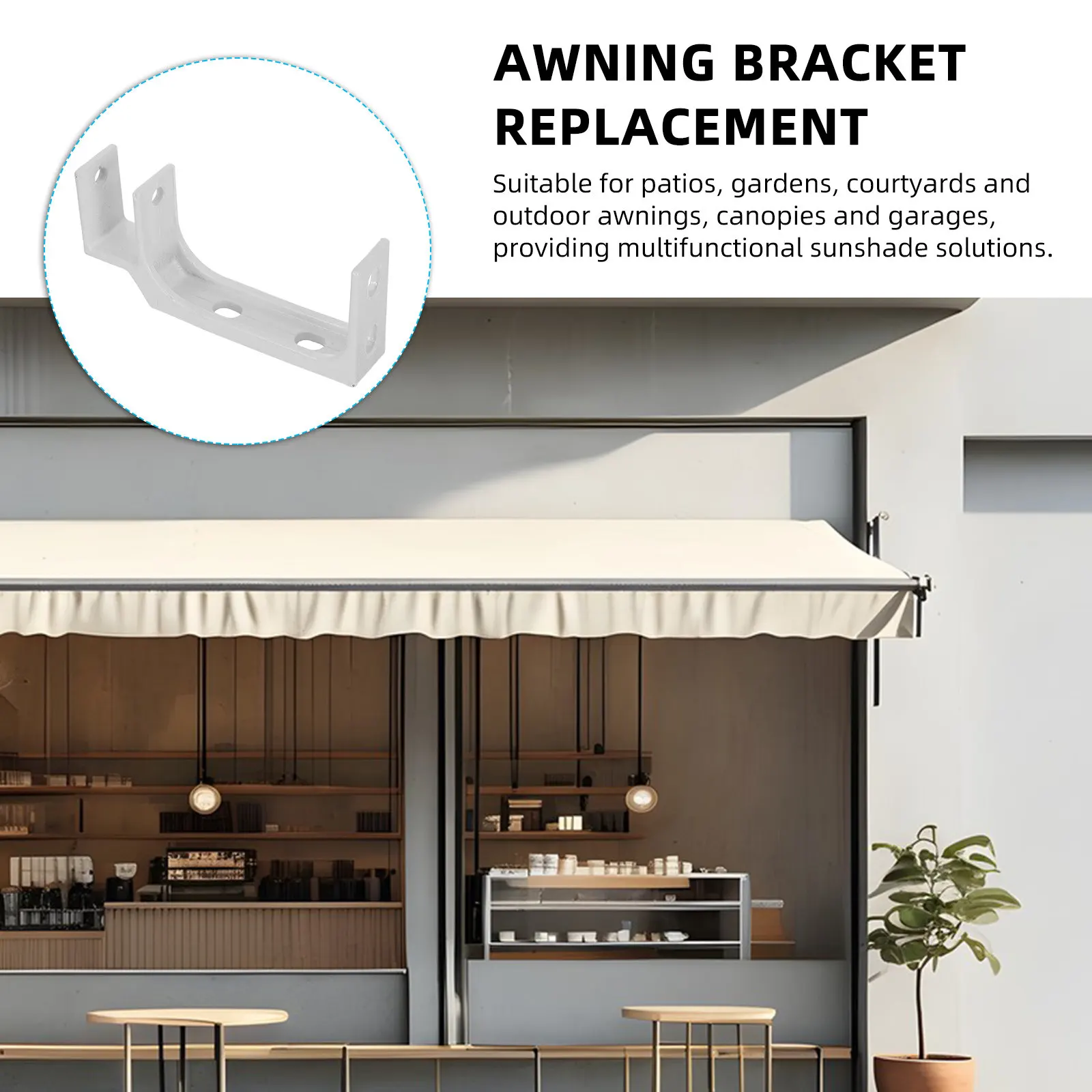 Robust 40Mm Square Bracket for Wall Mount Retractable Sunshade Canopy Electric Manual Outdoor Patio Courtyard