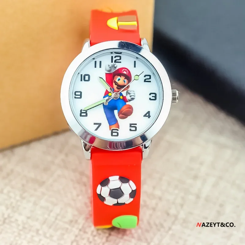 Super Mario Bros Student Watches Silicon Quartz Wristwatches Child Animation Luminous Watch Kids Gifts Cartoon Analog Watches