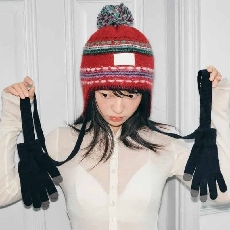 قبعة P9FE المرنة القابلة للتنفس والمتانة والحياكة اليدوية قبعة جميلة للخريف والشتاء