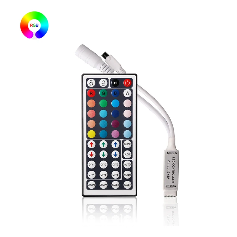 

Rgb Controller 12v 4pin Rgb Strip LED Lights Controller For Rgb Tape Smart Control 44key Led Strip Controller With Mini Receiver