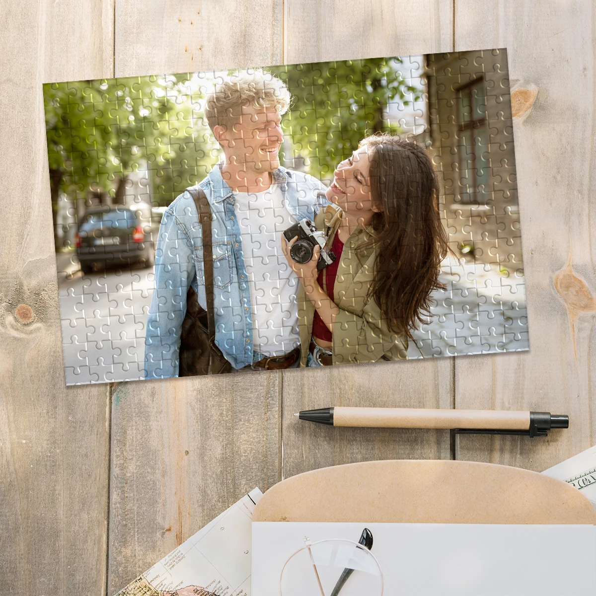 35/300/500/1000pcs Personalized Custom Photo Puzzle Couple Jigsaw Puzzle for Every Piece is Unique - Pieces Fit Together Perfect