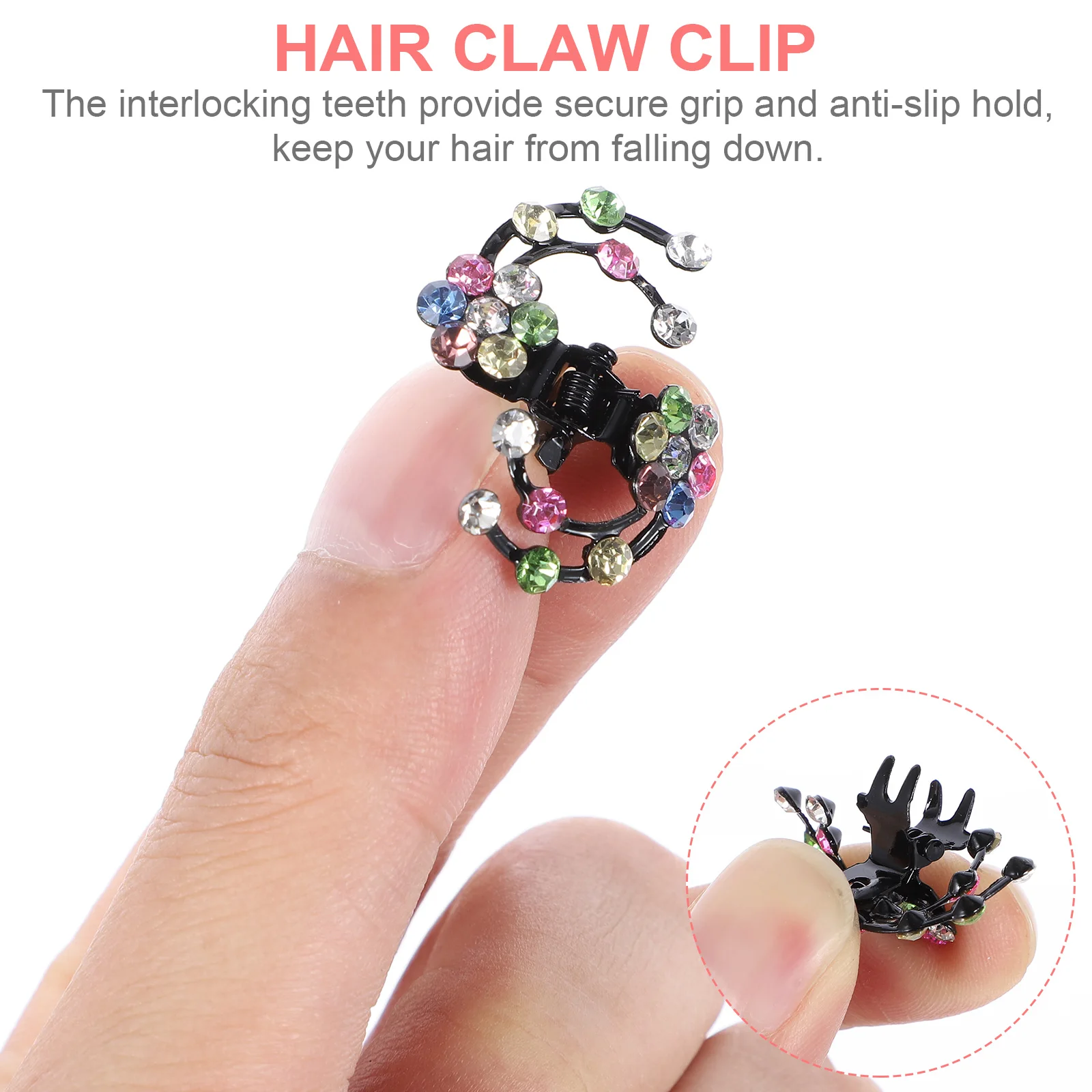 

6 Pcs Plum Hair Clip Small Clips Claw Bride Bangs Fashion for Women Bridesmaid Gem