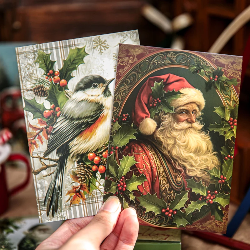 32 Pcs Animal Christmas Theme Greeting Cards Set, Thick Paper for Friends Greeting Thank You Letter Scrapbooking Journaling