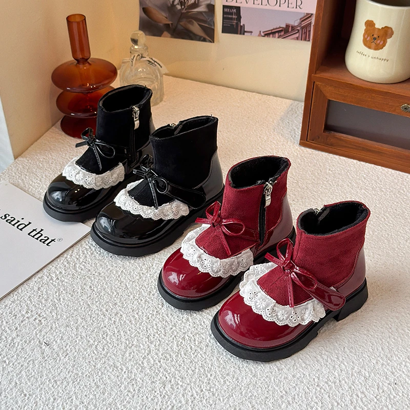 

Сапоги для девочек, новинка зимы 2024, элегантная бархатная теплая детская обувь принцессы с кисточками, модная детская обувь на мягкой подошве, размеры 23–35