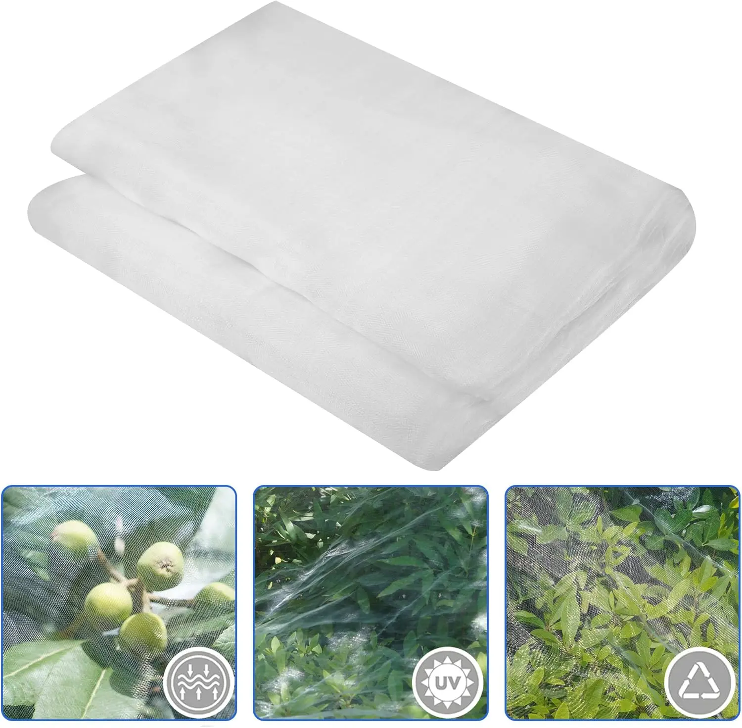 

Ultra Fine Garden Netting 8x33Ft - Insect Bird Barrier for Plants