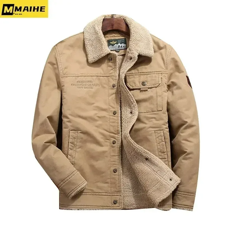 

COMXZ шерстяная куртка с зубчатым воротником, всепогодное ветрозащитное тепловое мотоциклетное пальто, американская морозостойкая верхняя одежда