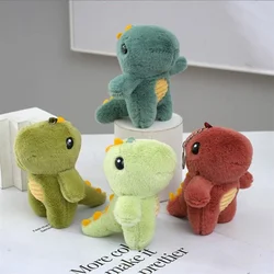 12cm Cartoon Dinosaur Plush Keychain Cute Standing Toy Backpack Hanger Grasping Machine for Kids Christmas Gift