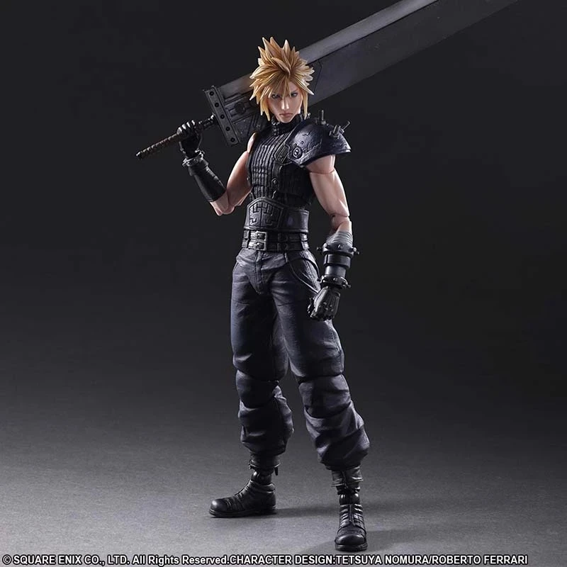 Play Arts Kai Final Fantasy 7 VII Cloud Strife Фигурка Дэдпула Фигурка Меч Ремейк Игрушки 28 СМ Украшение книжной полки Подарки