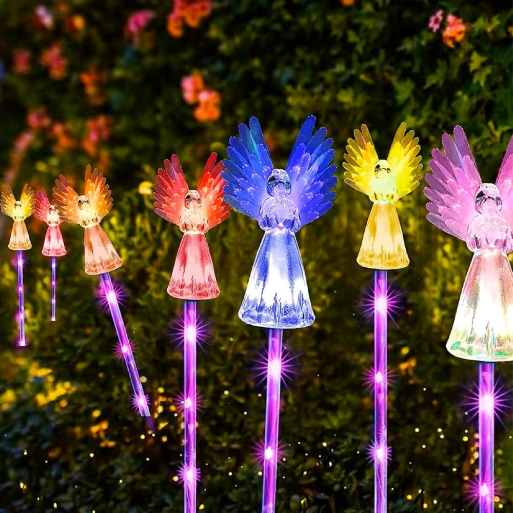 4/2pc Solar Lawn Stake Lamp LED Street Light Garden Landscape Color Changing Lights Outdoor Lawn Lighting for Yard Patio Pathway