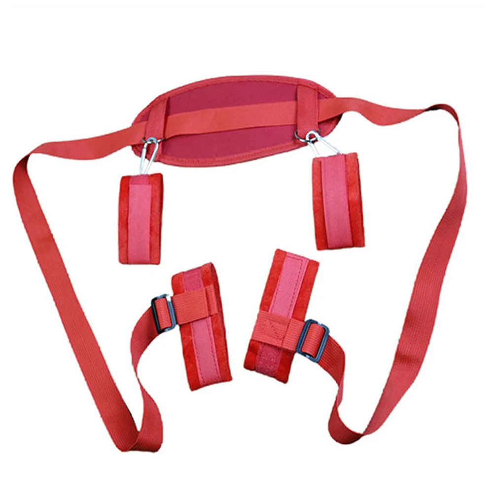Adjustable Split Open Leg Bondage System Waist Belt with Wrist Ankle Cuff BDSM Restraint Strap Couples Foreplay Game Erotic Toy
