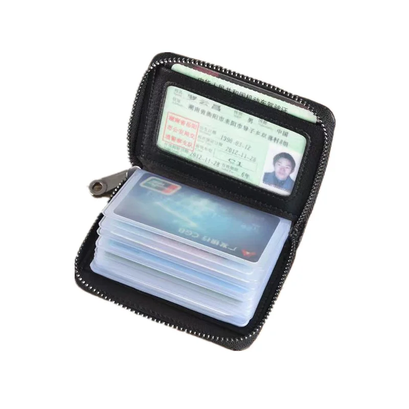 1pc 20 Slots Cards Storage Bag Organizer for ID Credit Card Holder Bag Case Coin Purse Portable Cards Bag Zipper PU Wallet