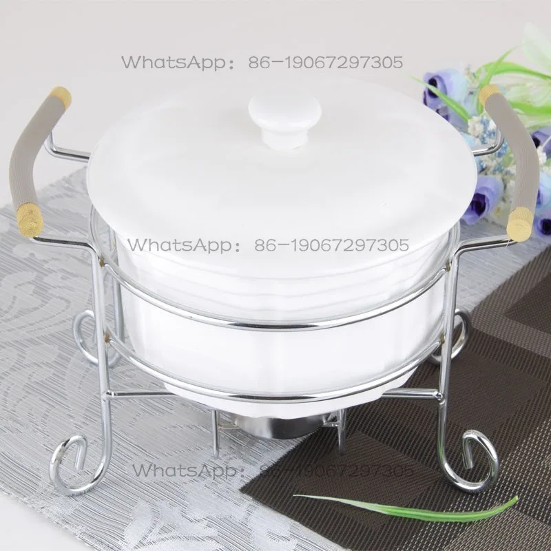 Open flame household thermal insulation soup pot, ceramic pot, nest bowl with lid, stainless steel hotel dry pot