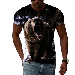 Funny Animal Bear 3D Printed Men T-shirt Summer Fashion Personality Casual O-neck Streetwear Hip Hop harajuku graphic t shirts